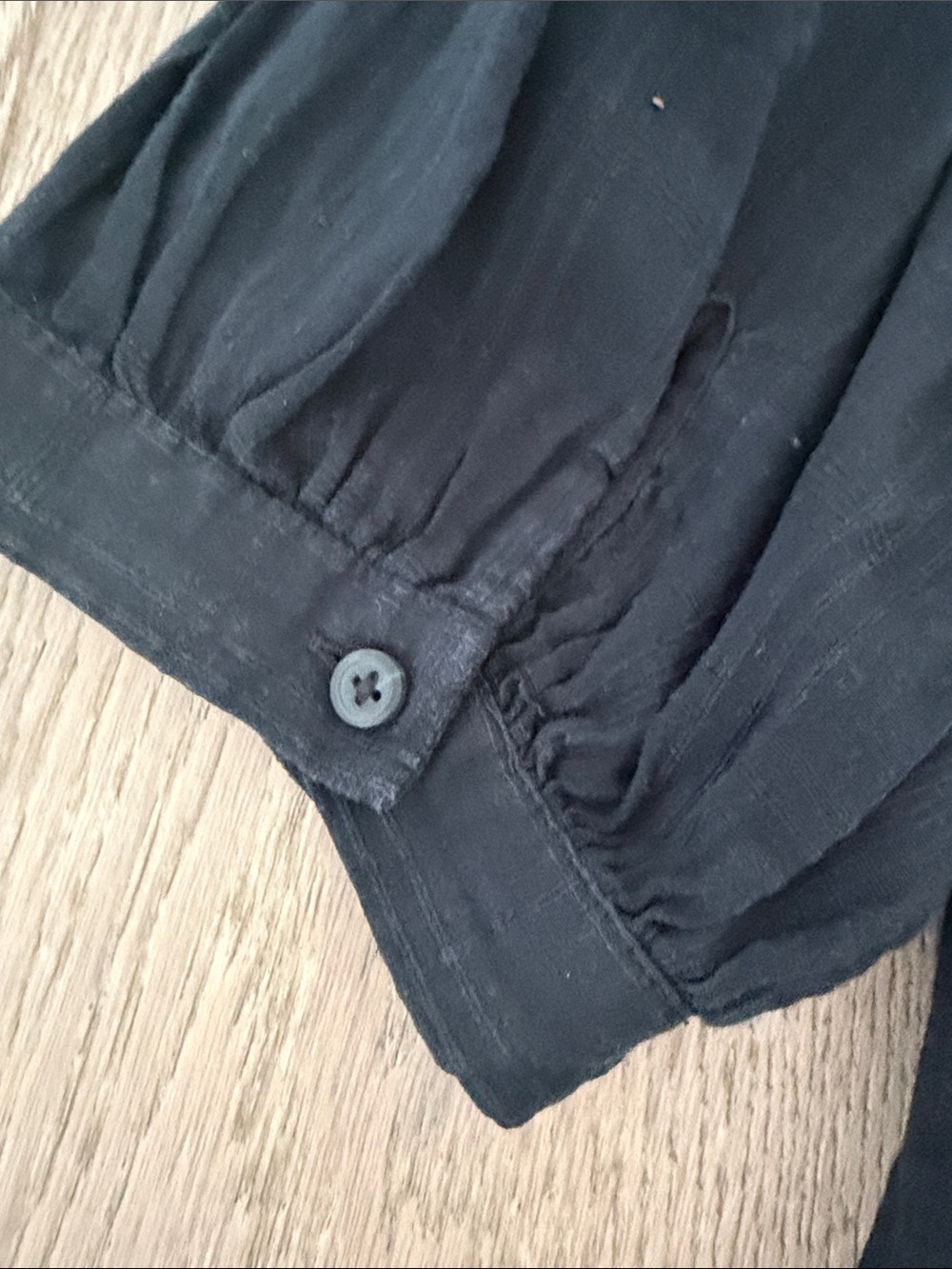 Madewell Black Puff-Sleeve Button-Front Blouse - Picture 6 of 6
